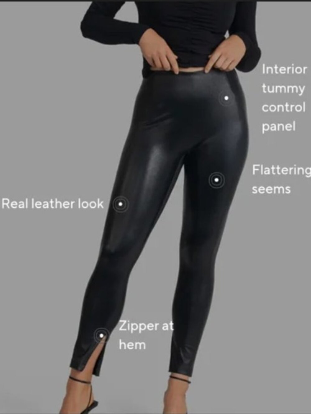 Honeylove Faux Leather Pants High Rise Sculpting Shape-Wear (WM's - Size Large)